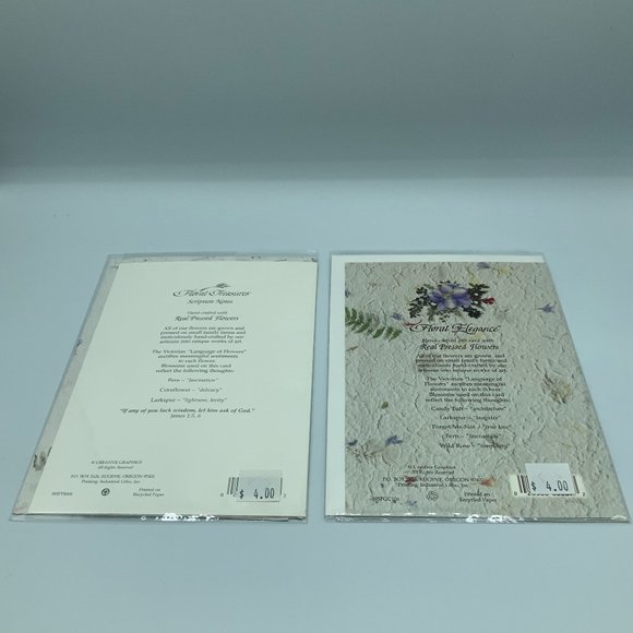 Pressed Flower Cards - Set of 2 - Picture 2 of 2